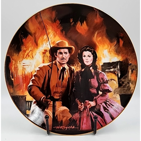 Gone With the Wind the Burning of Atlanta Collectors Plate 1988 W S George w Box - Picture 2 of 7